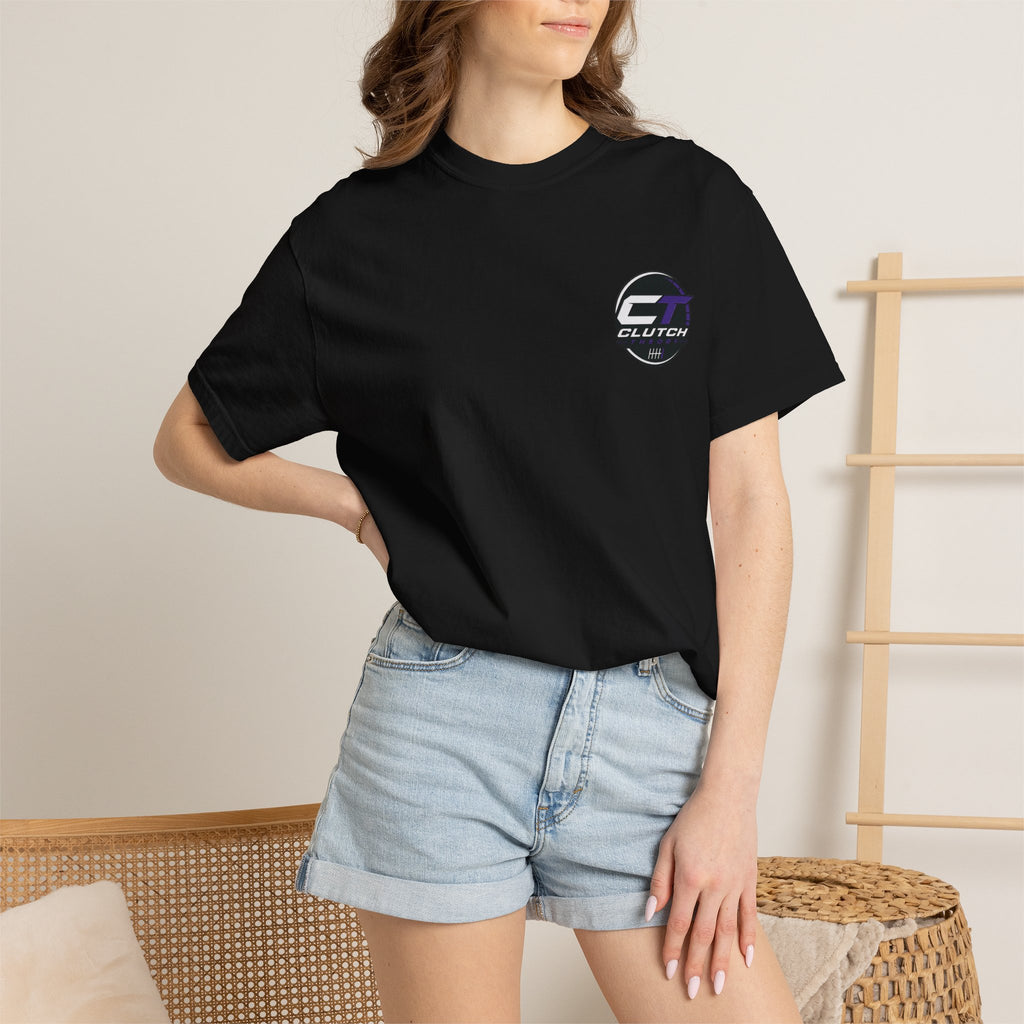 Boosted and Unbothered graphic T-shirt | Turbo Tire Smoke pocket logo